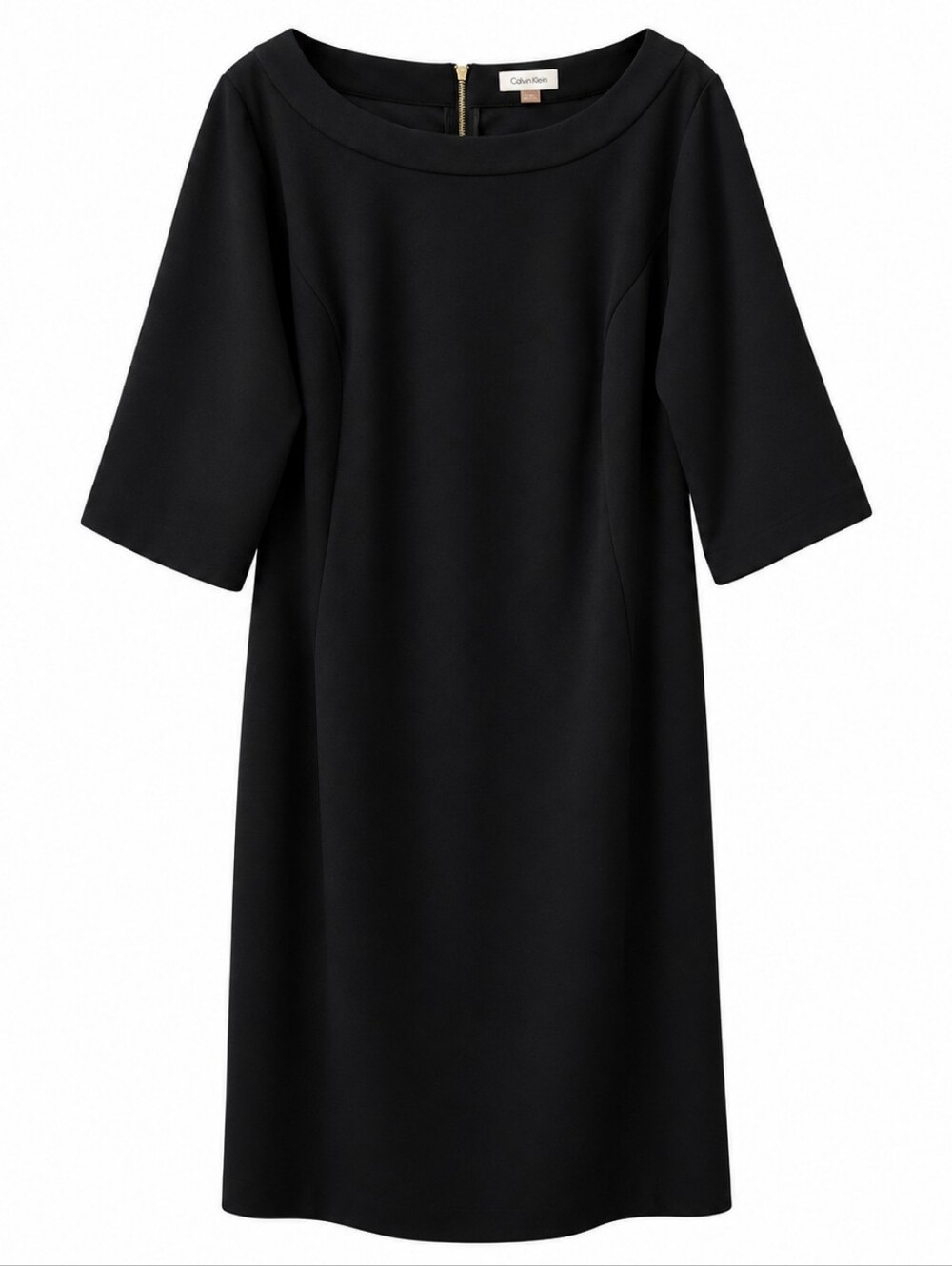 Calvin Klein Black Boatneck Sheath Dress